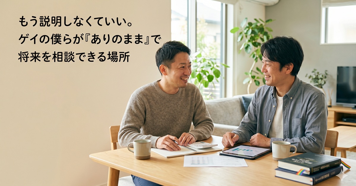 もう説明しなくていい。ゲイの僕らが『ありのまま』で将来を相談できる場所